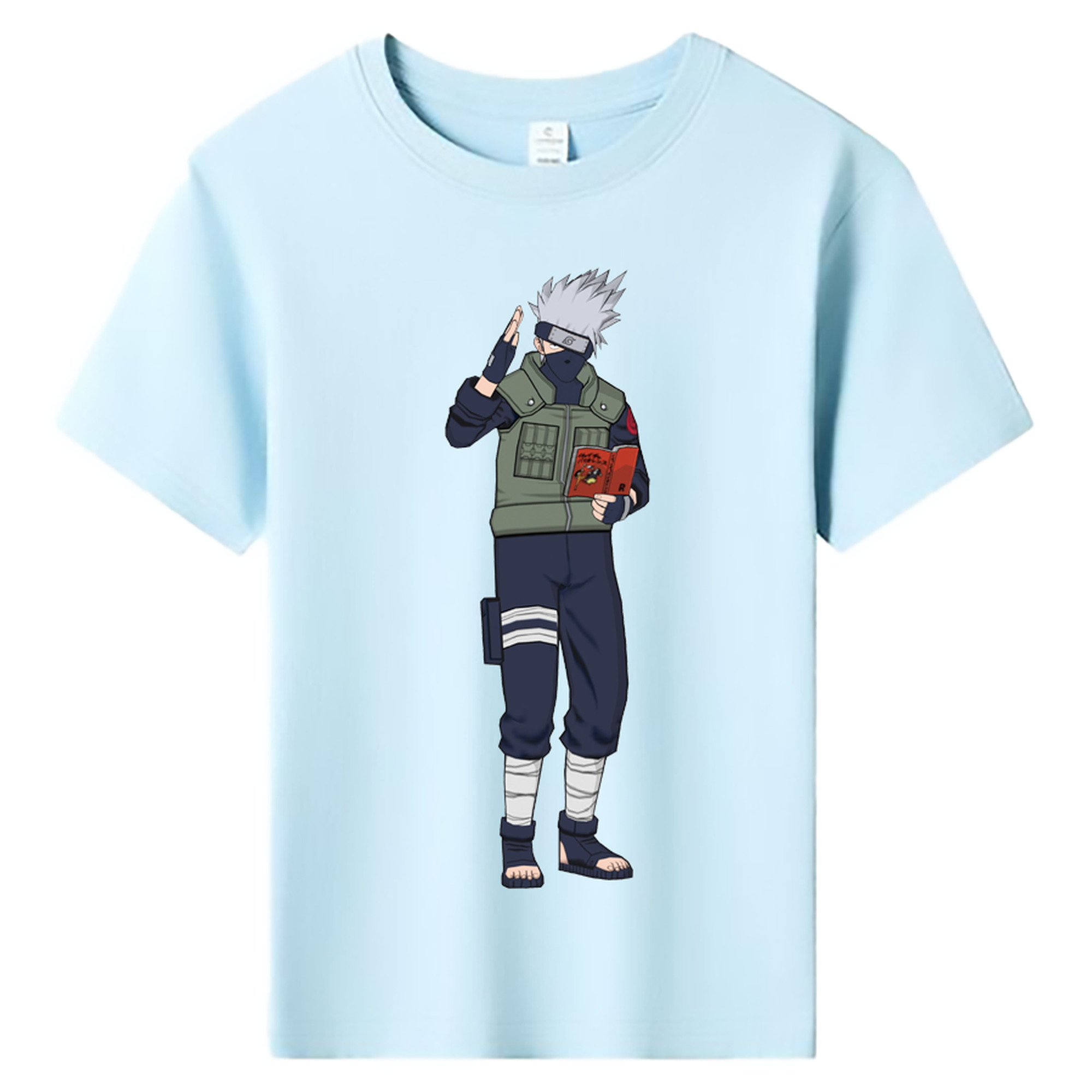 （画像用） NARUTO -ナルト- はたけ カカシ Hatake Kakashi 綿100％キッズTシャツ（フロントプリント）